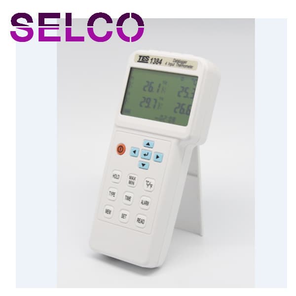 TES-1384 디지털온도계 4채널 데이터로징 온도계 표면/액체/대기측정 TES